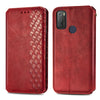 For Alcatel 1S 2021 Cubic Grid Pressed Horizontal Flip Magnetic PU Leather Case with Holder & Card Slots & Wallet(Red)