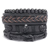 TZ486 Personality Retro Woven Leather DIY Combination Bracelet(4 In 1)