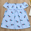 Summer Print Sleeveless Sling T-Shirt for Children, Size:70CM(Blue)