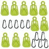 10 PCS Awning Banner Tarpaulin Plastic Clip Field Camping Mountaineering Tent Clip, Color: Green Clip+Hook