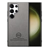 For Samsung Galaxy S23 Ultra 5G Twill Fabric Leather Skin Back Phone Case(Gray)