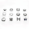 12pcs/set Dazzling Color Gemstone Butterfly Frog Heart Ring(SKU5718)