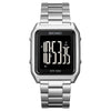 SKMEI 1879 Square Large Screen Men Steel Belt Multi-function EL Luminous Watch, Color: Silver