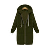 Women Hooded Long Sleeved Sweater In The Long Coat, Size:XXXL(Army Green)