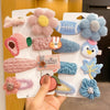 Plush Hair Clip Children Clip Headdress Side Bangs Clip(16 In 1 No.6 Blue+Pink Peach)