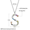 S925 Sterling Silver 26 Engligh Letters Colorful Zircon Women Nacklace Jewelry, Style:S(Silver)