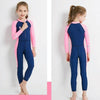 DIVE&SAIL Children Diving Suit Outdoor Long-sleeved One-piece Swimsuit Sunscreen Swimwear, Size: XL(Girls Dark Blue)