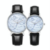 CAGARNY 6812 Round Dial Alloy Silver Case Fashion Couple Watch Men & Women Lover Quartz Watches with PU Leather Band