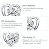 Pet Paw Print Earrings Platinum-plated Love Heart-shaped Girls Earrings, Color:White