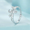 SCR1046 S925 Sterling Silver Platinum-plated Romantic Star and Moon Ring(8)