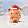 3pcs Christmas Lovely Micro Landscape Snow Ornament Decorative Accessories, Style: No.3 Star Brown Bear