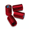 Aluminium Alloy Checkered Tricolour Car Wheel Decorative Valve Cap(Red)