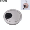 2 PCS Desk Computer Desktop Zinc Alloy Round Threading Box Hole Cover, Hole Diameter: 60mm  (Brushed Steel)