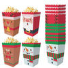 12pcs /Set Christmas Theme Popcorn Box Snack Packaging Bucket Snack Candy Box