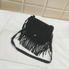 Mini Messenger Bag Cute Tassel Design Kids Coin Purses Children Handbags Shoulder Bags(Black)