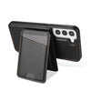 For Samsung Galaxy S22+ 5G Skin Feel Detachable Card Bag Magsafe Phone Case(Black)