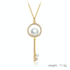 Summer Trend Diamond Shape Bead Key Necklace for Female(Gold)