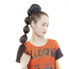 Bubble Shape Fluffy Curly Hair Drawstring Net Bag Fake Ponytail(Black 1B #)