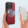 For iPhone 15 Pro LC.IMEEKE 2 in 1 RFID Magsafe Phone Case(Red)