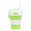350ML Folding Portable Silicone Telescopic Drinking Coffee Cup Multi-function Silica Cup Travel(Green)