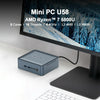 GXMO U58 Windows 11 AMD Ryzen 7-5800U 8 Core Processor Mini Computer, Specification:Without RAM & SSD