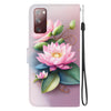 For Samsung Galaxy S20 FE Crystal Texture Colored Drawing Leather Phone Case(Lotus)