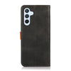 For Samsung Galaxy A56 5G KHAZNEH Dual-color Cowhide Texture Flip Leather Phone Case(Black)