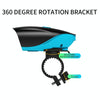 USB Charging Bike LED Riding Light, Charging 3 Hours with Horn(Blue)