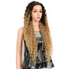 Long Curly Hairpiece High Temperature Fiber Hair 23 Inch Natural Blonde Synthetic Lace Front Wigs( SX282 4T27 Small wig)