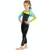 DIVE & SAIL WS-18818 Children Diving Suit One-piece Warm Snorkeling Surfing Anti-jellyfish Swimsuit, Size:S(Gray Green Sleeve)