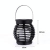 51 LEDs Hanging Cage Table Lamp Outdoor Woven Rattan Basket Lamp Solar Flame Lamp