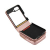For Samsung Galaxy Z Flip6 AwQuer Crossbody Zipper Wallet Bag Litchi Leather Phone Case(Rose Gold)