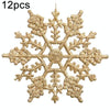 12 PCS Christmas Tree Ornaments Acrylic Snowflake Pieces Decorative Pendant Loose Powder, Diameter: 10cm(Gold)