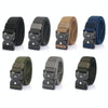 AWMN Men Outdoor Sports Alloy Snap Buckle Elastic Belt, Length: 125cm(Twill Gray)
