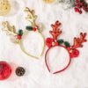 Bell Antler Headdress Christmas Ball Party Decoration Headband(Gold)