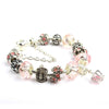 Ladies Crown Colorful Crystal Beaded Bracelet Handmade Glass Bead Bracelet Length: 21cm(DZ36)