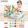 Children Screw-Tightening Electric Drill Toy Manual Assembly Toolbox, Style: 3D + Electric Drill (316 PCS)