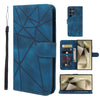 For Samsung Galaxy S25 Ultra 5G Skin Feel Geometric Lines Leather Phone Case(Blue)
