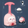 Children Educational Pneumatic Air Powered Car Balloon Scooter Toy Pink Piggy(1 Car 6 Balloons+Flying)
