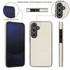 For Samsung Galaxy S24 5G Tri-fold Holder Leather Phone Case with Card Slot(White)