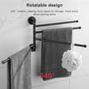 Stainless Steel Towel Bar Rotating Towel Rack Bathroom Kitchen Wall-mounted Towel Polished Rack Holder, Model:Brushed Two Poles