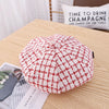 MZ9676 Girls Plaid Beret Spring And Autumn Children Hat, Size: 48-50cm(Red)