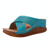Thick-Bottomed Muffin Wedge Sandals, Shoe Size:40(Blue)