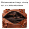 048 Pebbled Leather Multi-compartment Handbag Large Capacity Crossbody Shoulder Bag(Black)