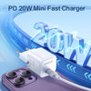 JOYROOM JR-TCF02 PD Type-C 20W Mini Charger with 1m Type-C to 8Pin Cable, Plug:EU Plug(Black)