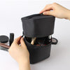 A02-81 Large Capacity Portable Three-dimensional Handheld Cosmetic Bag Travel Toiletry Storage Bag(Full Black)