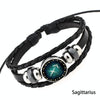 European and American Hand-knitted Beaded Retro DIY Bracelet Sagittarius Constellation Leather Punk Fashion Bracelet