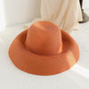 Big Eaves Straw Hat  Female Summer Sunscreen Basin Hat Beach Vacation Sunhat Fisherman Hat, Colour: Orange(M56-58cm)