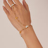 OPK GS1557 2 in 1 Simple Stainless Steel Hand Back Chain Love Heart Ring Bracelet Integrated Hand Jewelry