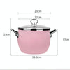 Enamel Soup Pot Uncoated Food Supplement Pot For Induction Cooker(Pink)